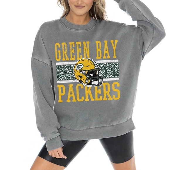 Gameday Couture Tops - Green Bay Packers Oversized Crewneck Sweatshirt – Size Large